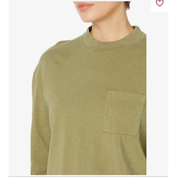 Madewell Relaxed Fit Olive Green Long Sleeve with Pocket - XXS - Picture 5 of 5